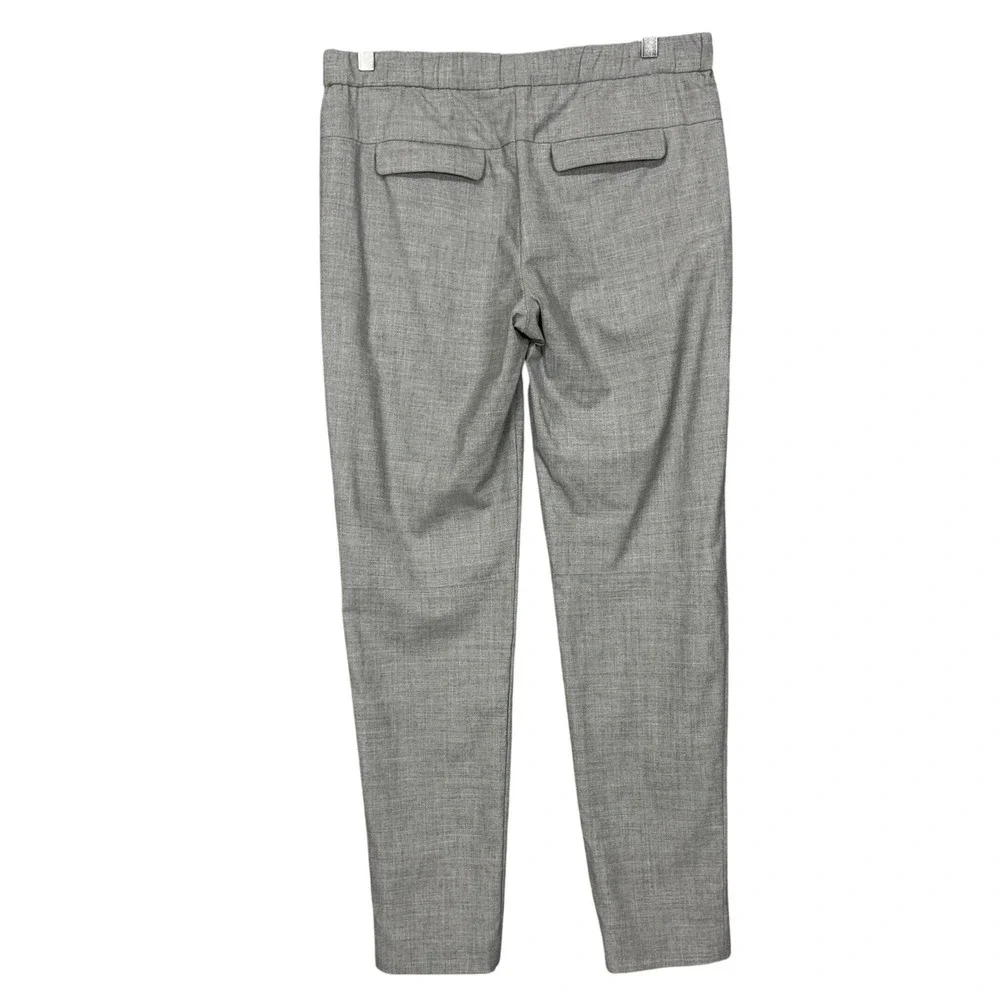 Halston Heritage Pants Womens 10 Gray Wool Blend Dressy Straight Leg Split Ankle